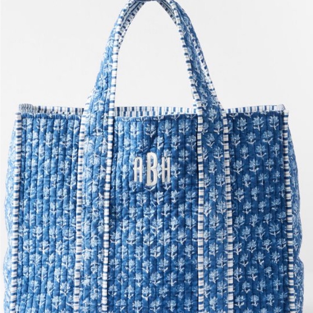 Mark & Graham Blue Patterned Tote